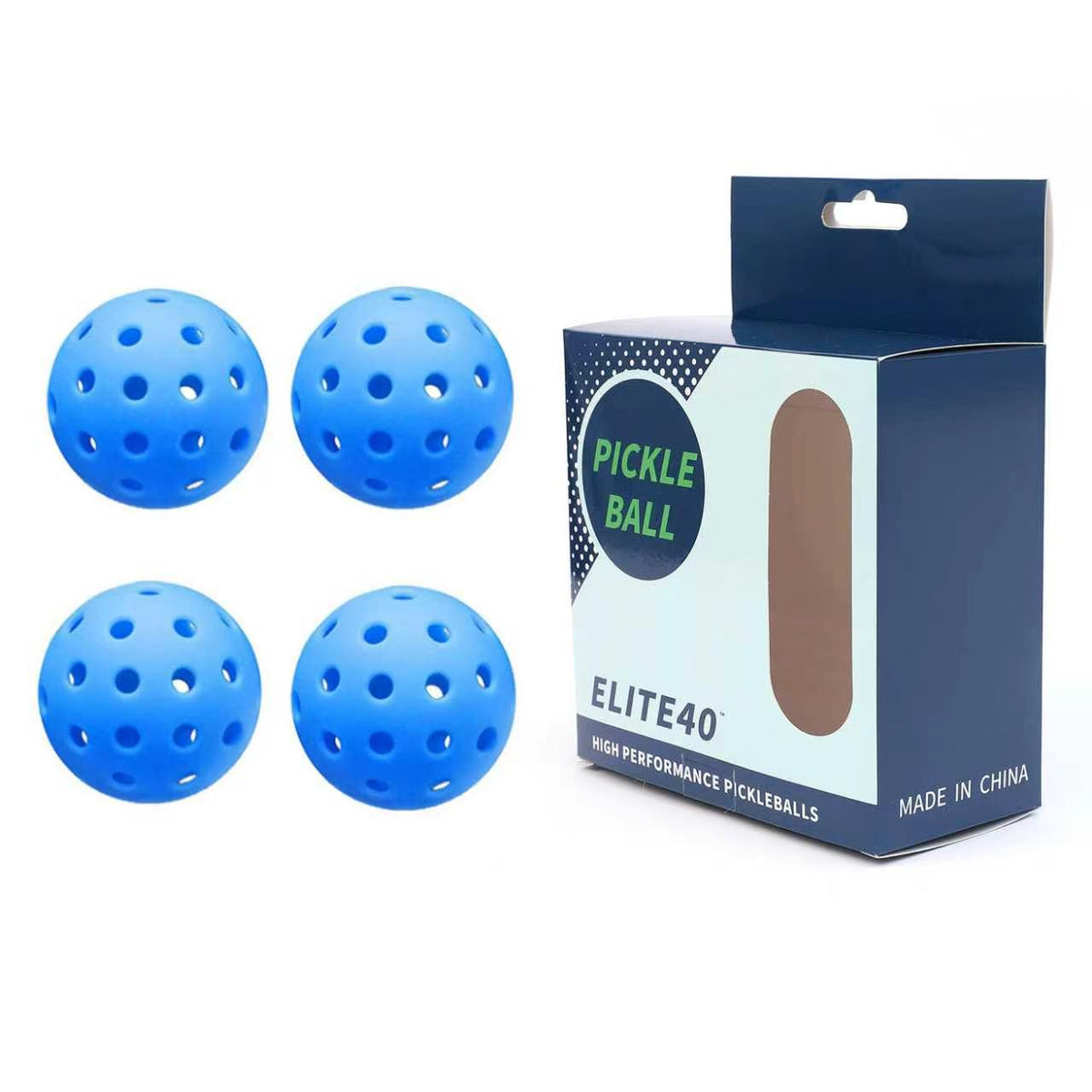 YXH SPORTS 40-Hole Outdoor Pickleball Balls – 74mm PE Plastic, High Visibility, 4-Pack Box