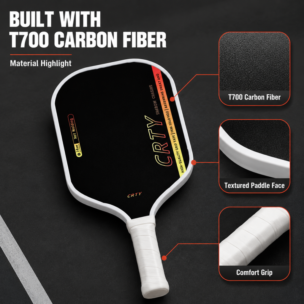 YXH SPORTS T700 Carbon Fiber Pickleball Paddle Set – 2 Paddles, 1 Bag & 2 Balls, Tournament Ready